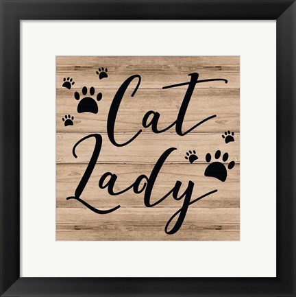 Framed Cat Lady Print