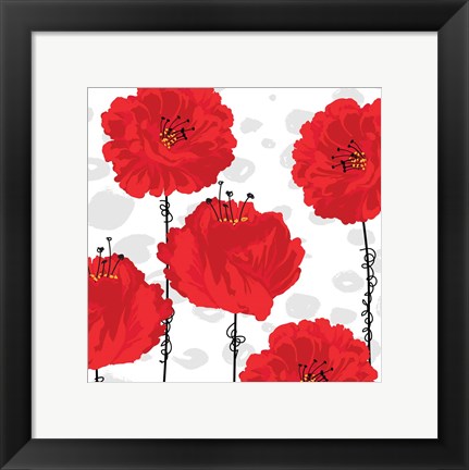 Framed Poppy I Print