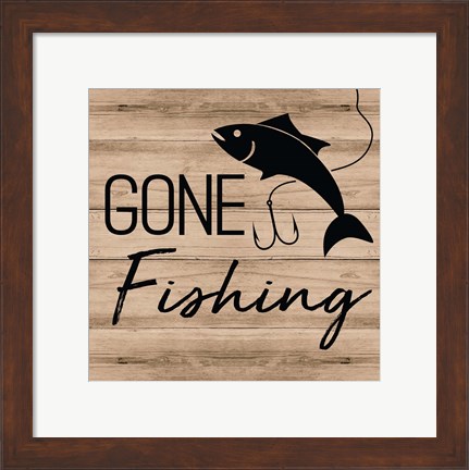 Framed Gone Fishing Print