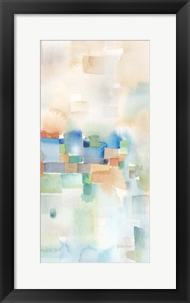 Framed Teal Abstract Panel III Print