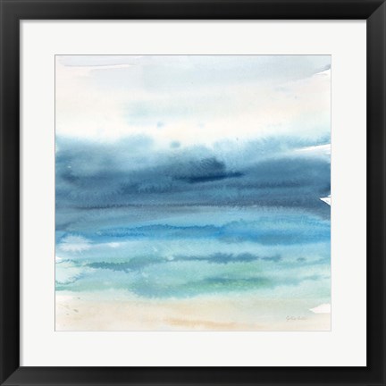 Framed Indigo Seascape I Print