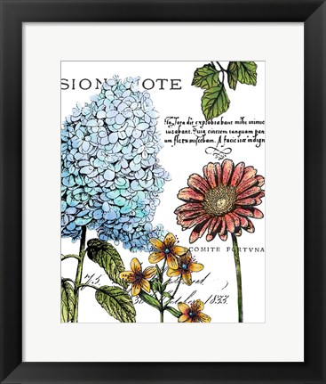 Framed Botanical Postcard Color I Print