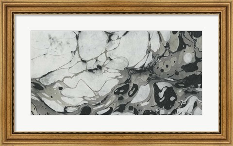 Framed Black and White Marble Panel Trio II Print