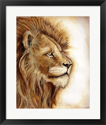 Framed Lion Portrait Print