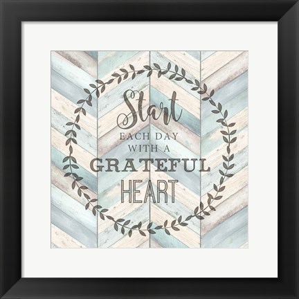 Framed Start Each Day Chevron Print