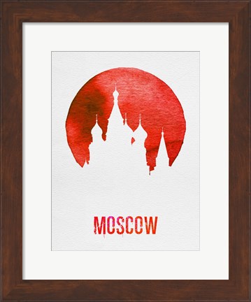 Framed Moscow Landmark Red Print