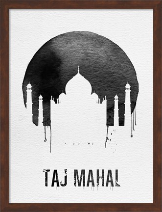 Framed Taj Mahal Landmark White Print