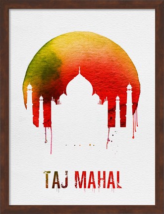 Framed Taj Mahal Landmark Red Print