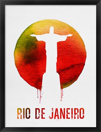 Framed Rio De Janeiro Landmark Red Print