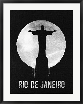 Framed Rio De Janeiro Landmark Black Print