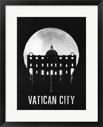 Framed Vatican City Landmark Black Print