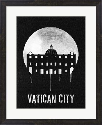 Framed Vatican City Landmark Black Print