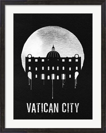 Framed Vatican City Landmark Black Print