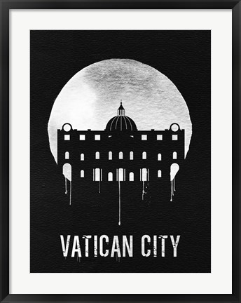 Framed Vatican City Landmark Black Print