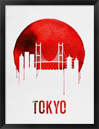 Framed Tokyo Skyline Red Print