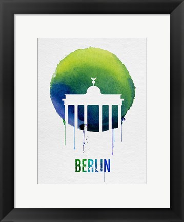 Framed Berlin Landmark Blue Print