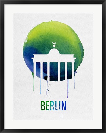 Framed Berlin Landmark Blue Print