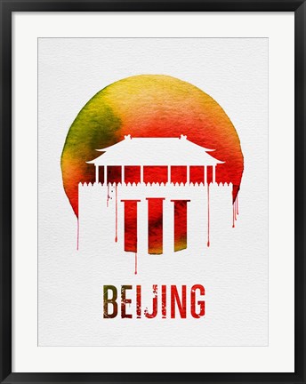 Framed Beijing Landmark Red Print