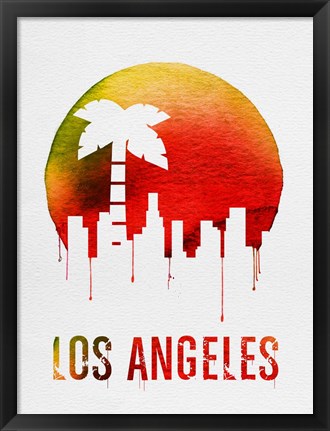 Framed Los Angeles Landmark Red Print