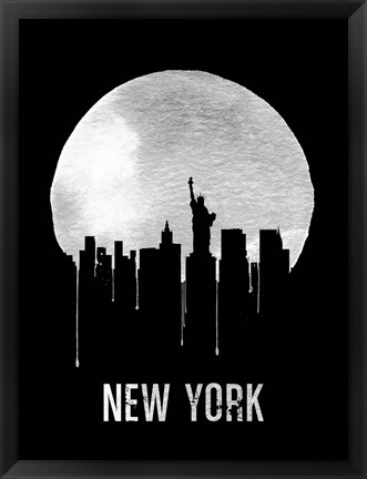 Framed New York Skyline Black Print