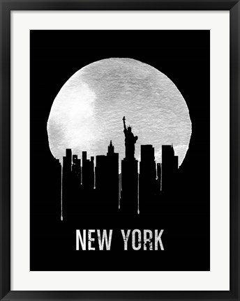 Framed New York Skyline Black Print