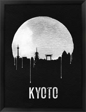 Framed Kyoto Skyline Black Print