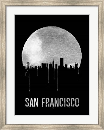 Framed San Francisco Skyline Black Print