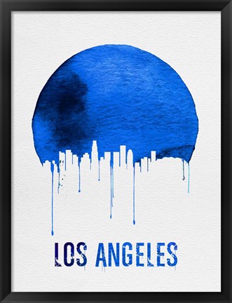 Framed Los Angeles Skyline Blue Print