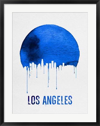 Framed Los Angeles Skyline Blue Print