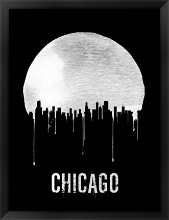 Framed Chicago Skyline Black Print