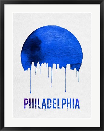 Framed Philadelphia Skyline Blue Print