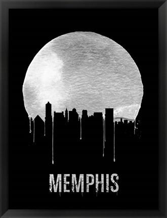 Framed Memphis Skyline Black Print