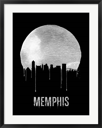 Framed Memphis Skyline Black Print