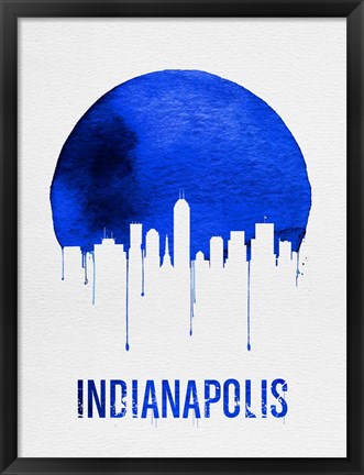 Framed Indianapolis Skyline Blue Print