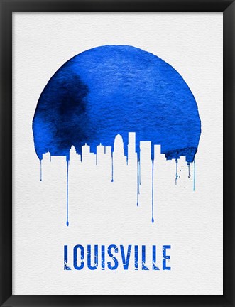 Framed Louisville Skyline Blue Print