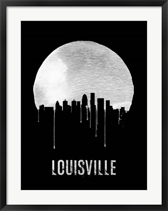 Framed Louisville Skyline Black Print