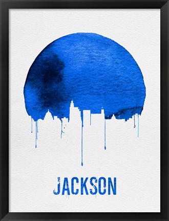 Framed Jackson Skyline Blue Print