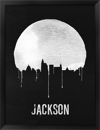 Framed Jackson Skyline Black Print