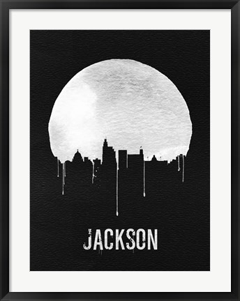 Framed Jackson Skyline Black Print