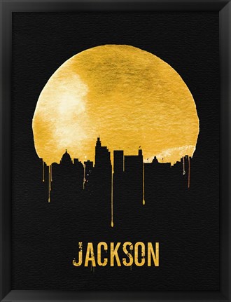 Framed Jackson Skyline Yellow Print