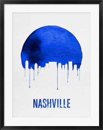 Framed Nashville Skyline Blue Print