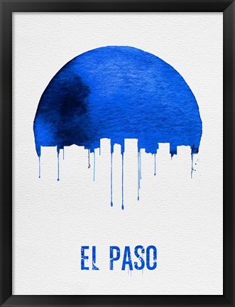 Framed El Paso Skyline Blue Print