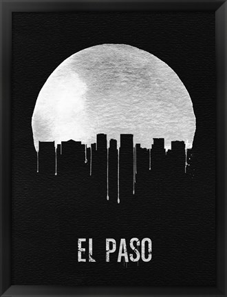 Framed El Paso Skyline Black Print