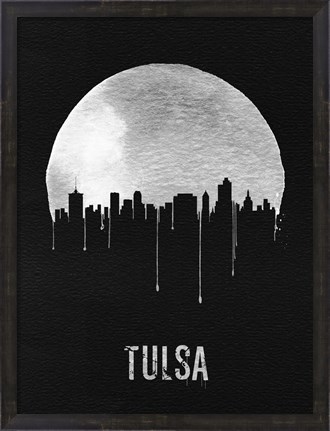 Framed Tulsa Skyline Black Print