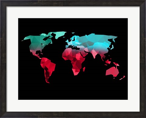 Framed Polygon World Map 2 Print