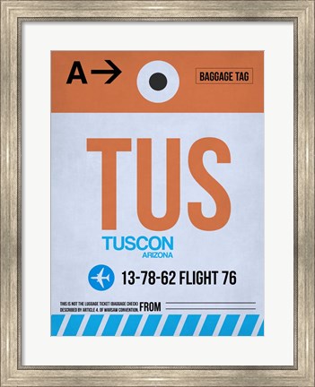 Framed TUS Tuscon Luggage Tag II Print