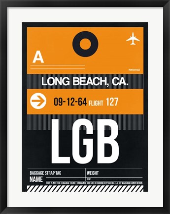 Framed LGB Long Beach Luggage Tag II Print