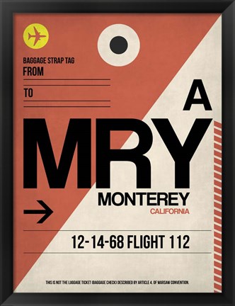 Framed MRY Monterey Luggage Tag I Print