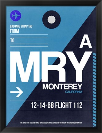 Framed MRY Monterey Luggage Tag II Print