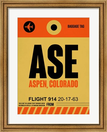 Framed ASE Aspen Luggage Tag I Print